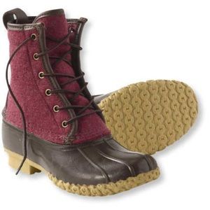 SOLD!! L.L. Bean RARE Red Felted Wool Duck Boots!